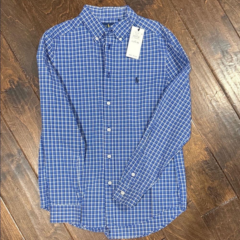 Polo Ralph Lauren Blue Checkered Kids Button Down Shirt